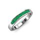 4 - Kathiryn 3.00 mm Emerald 7 Stone Wedding Band 