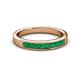 3 - Kathiryn 3.00 mm Emerald 7 Stone Wedding Band 
