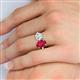 6 - Tanya Oval Shape Ruby & Cushion Shape GIA Certified Diamond 2 Stone Duo Ring 