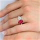 6 - Tanya Oval Shape Ruby & Cushion Shape GIA Certified Diamond 2 Stone Duo Ring 