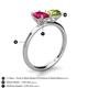 5 - Tanya Oval Shape Ruby & Cushion Shape Peridot 2 Stone Duo Ring 