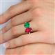 6 - Tanya Oval Shape Ruby & Cushion Shape Emerald 2 Stone Duo Ring 