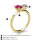 5 - Tanya Oval Shape Ruby & Cushion Shape Forever Brilliant Moissanite 2 Stone Duo Ring 