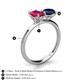 5 - Tanya Oval Shape Ruby & Cushion Shape Blue Sapphire 2 Stone Duo Ring 