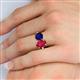 6 - Tanya Oval Shape Ruby & Cushion Shape Blue Sapphire 2 Stone Duo Ring 