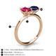 5 - Tanya Oval Shape Ruby & Cushion Shape Blue Sapphire 2 Stone Duo Ring 