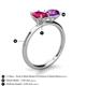 5 - Tanya Oval Shape Ruby & Cushion Shape Amethyst 2 Stone Duo Ring 