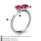 5 - Tanya Oval & Cushion Shape Ruby 2 Stone Duo Ring 
