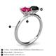 5 - Tanya Oval Shape Ruby & Cushion Shape Black Onyx 2 Stone Duo Ring 