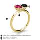 5 - Tanya Oval Shape Ruby & Cushion Shape Black Onyx 2 Stone Duo Ring 