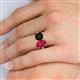 6 - Tanya Oval Shape Ruby & Cushion Shape Black Onyx 2 Stone Duo Ring 