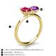 5 - Tanya Oval Shape Ruby & Cushion Shape Amethyst 2 Stone Duo Ring 