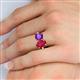 6 - Tanya Oval Shape Ruby & Cushion Shape Amethyst 2 Stone Duo Ring 