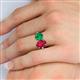 6 - Tanya Oval Shape Ruby & Cushion Shape Emerald 2 Stone Duo Ring 