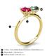 5 - Tanya Oval Shape Ruby & Cushion Shape Lab Created Alexandrite 2 Stone Duo Ring 