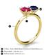 5 - Tanya Oval Shape Ruby & Cushion Shape Blue Sapphire 2 Stone Duo Ring 