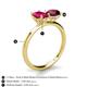 5 - Tanya Oval Shape Ruby & Cushion Shape Rhodolite Garnet 2 Stone Duo Ring 