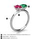 5 - Tanya Oval Shape Ruby & Cushion Shape Emerald 2 Stone Duo Ring 