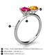 5 - Tanya Oval Shape Ruby & Cushion Shape Citrine 2 Stone Duo Ring 