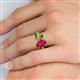 6 - Tanya Oval Shape Ruby & Cushion Shape Peridot 2 Stone Duo Ring 