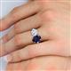 6 - Tanya Oval Shape Blue Sapphire & Cushion Shape IGI Certified Lab Grown Diamond 2 Stone Duo Ring 