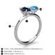 5 - Tanya Oval Shape Blue Sapphire & Cushion Shape Blue Topaz 2 Stone Duo Ring 