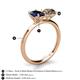 5 - Tanya Oval Shape Blue Sapphire & Cushion Shape Smoky Quartz 2 Stone Duo Ring 
