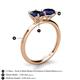 5 - Tanya Oval & Cushion Shape Blue Sapphire 2 Stone Duo Ring 