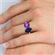 6 - Tanya Oval Shape Blue Sapphire & Cushion Shape Amethyst 2 Stone Duo Ring 