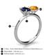 5 - Tanya Oval Shape Blue Sapphire & Cushion Shape Citrine 2 Stone Duo Ring 