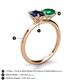 5 - Tanya Oval Shape Blue Sapphire & Cushion Shape Emerald 2 Stone Duo Ring 