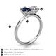 5 - Tanya Oval Shape Blue Sapphire & Cushion Shape Forever One Moissanite 2 Stone Duo Ring 