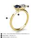 5 - Tanya Oval Shape Blue Sapphire & Cushion Shape Forever One Moissanite 2 Stone Duo Ring 