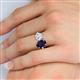 6 - Tanya Oval Shape Blue Sapphire & Cushion Shape Forever One Moissanite 2 Stone Duo Ring 