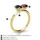 5 - Tanya Oval Shape Blue Sapphire & Cushion Shape Rhodolite Garnet 2 Stone Duo Ring 