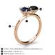 5 - Tanya Oval Shape Blue Sapphire & Cushion Shape Black Onyx 2 Stone Duo Ring 