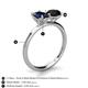 5 - Tanya Oval Shape Blue Sapphire & Cushion Shape Black Onyx 2 Stone Duo Ring 