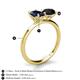 5 - Tanya Oval Shape Blue Sapphire & Cushion Shape Black Onyx 2 Stone Duo Ring 
