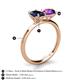 5 - Tanya Oval Shape Blue Sapphire & Cushion Shape Amethyst 2 Stone Duo Ring 