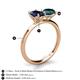 5 - Tanya Oval Shape Blue Sapphire & Cushion Shape London Blue Topaz 2 Stone Duo Ring 