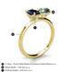 5 - Tanya Oval Shape Blue Sapphire & Cushion Shape Lab Created Alexandrite 2 Stone Duo Ring 