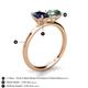 5 - Tanya Oval Shape Blue Sapphire & Cushion Shape Lab Created Alexandrite 2 Stone Duo Ring 