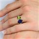 6 - Tanya Oval Shape Blue Sapphire & Cushion Shape Peridot 2 Stone Duo Ring 