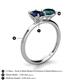 5 - Tanya Oval Shape Blue Sapphire & Cushion Shape London Blue Topaz 2 Stone Duo Ring 