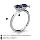 5 - Tanya Oval & Cushion Shape Blue Sapphire 2 Stone Duo Ring 