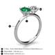 5 - Tanya Oval Shape Emerald & Cushion Shape IGI Certified Lab Grown Diamond 2 Stone Duo Ring 