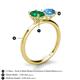 5 - Tanya Oval Shape Emerald & Cushion Shape Blue Topaz 2 Stone Duo Ring 