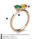 5 - Tanya Oval Shape Emerald & Cushion Shape Citrine 2 Stone Duo Ring 
