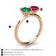 5 - Tanya Oval Shape Emerald & Cushion Shape Ruby 2 Stone Duo Ring 