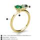 5 - Tanya Oval Shape Emerald & Cushion Shape Lab Created Alexandrite 2 Stone Duo Ring 